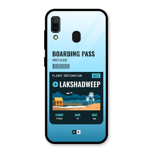 Lakshadweep Boarding Pass Glass Back Case for Galaxy A30