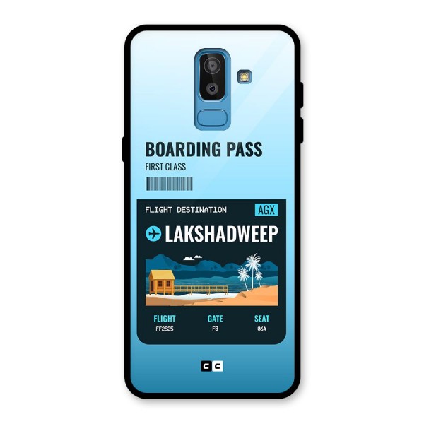 Lakshadweep Boarding Pass Glass Back Case for Galaxy J8