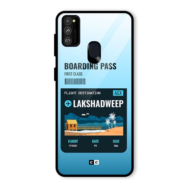 Lakshadweep Boarding Pass Glass Back Case for Galaxy M21