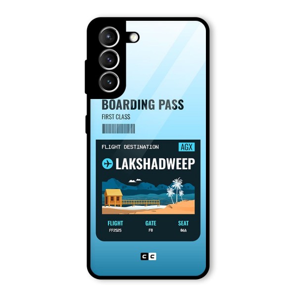 Lakshadweep Boarding Pass Glass Back Case for Galaxy S21 5G