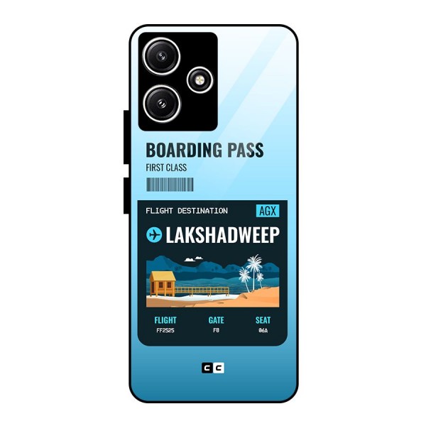 Lakshadweep Boarding Pass Glass Back Case for Poco M6 Pro