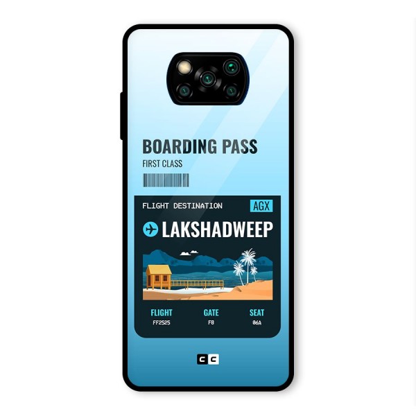 Lakshadweep Boarding Pass Glass Back Case for Poco X3 Pro