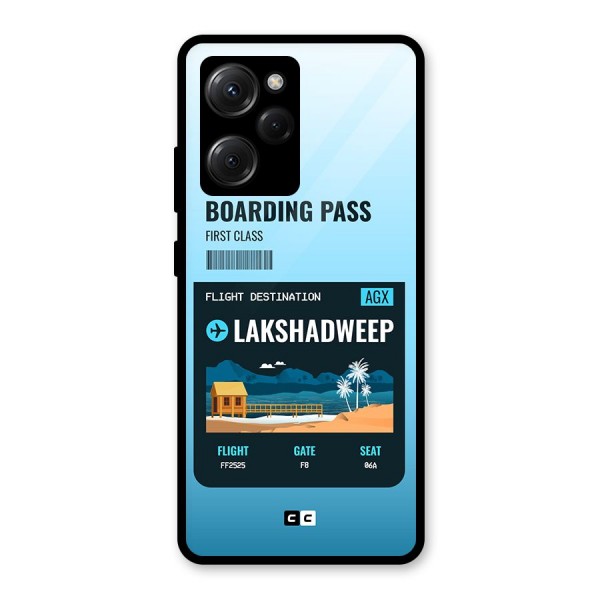 Lakshadweep Boarding Pass Glass Back Case for Poco X5 Pro