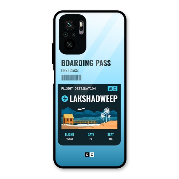 Lakshadweep Boarding Pass Glass Back Case for Redmi Note 10