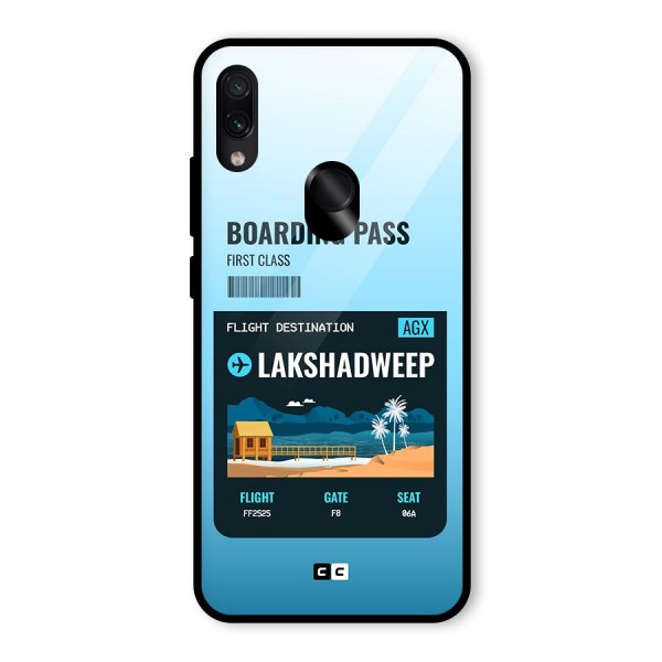 Lakshadweep Boarding Pass Glass Back Case for Redmi Note 7S