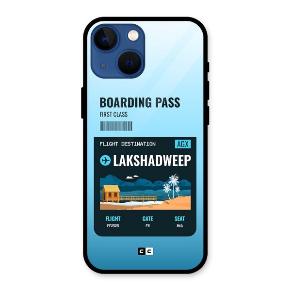 Lakshadweep Boarding Pass Glass Back Case for iPhone 13 Mini