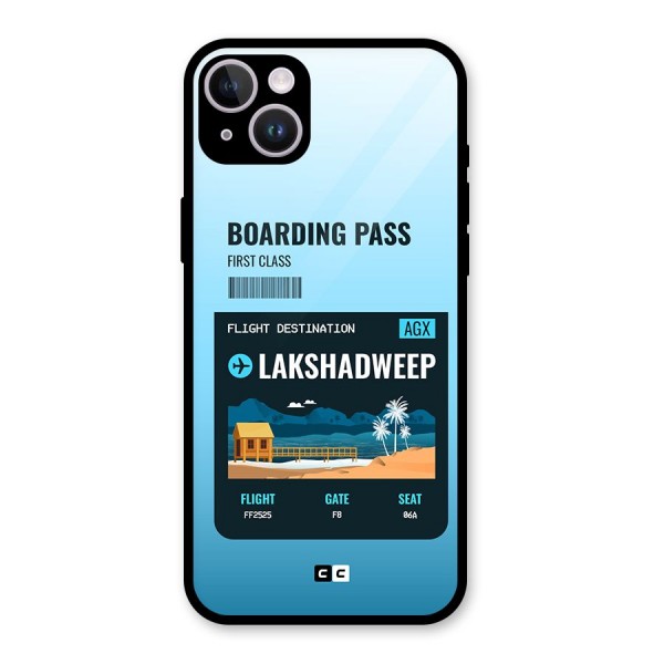 Lakshadweep Boarding Pass Glass Back Case for iPhone 14 Plus