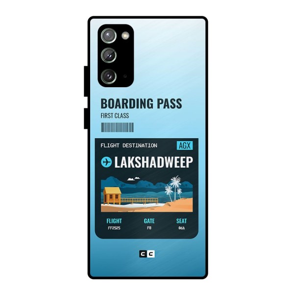 Lakshadweep Boarding Pass Metal Back Case for Galaxy Note 20