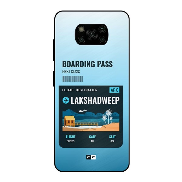 Lakshadweep Boarding Pass Metal Back Case for Poco X3