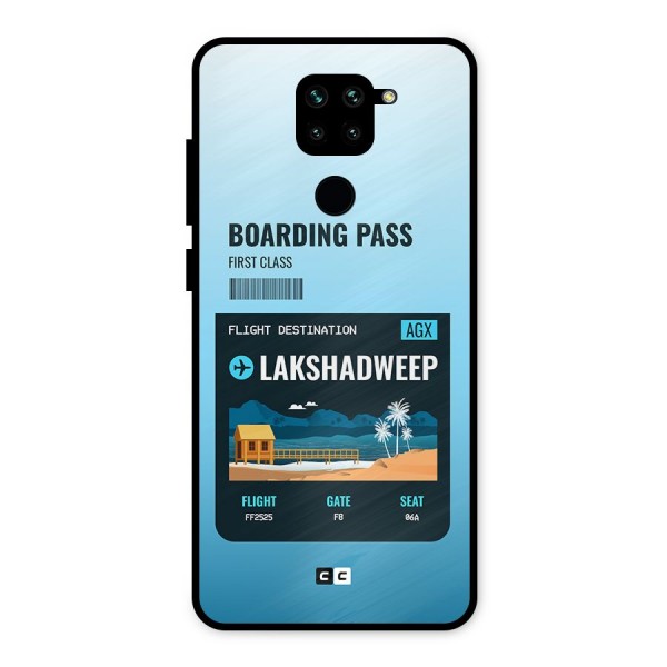 Lakshadweep Boarding Pass Metal Back Case for Redmi Note 9