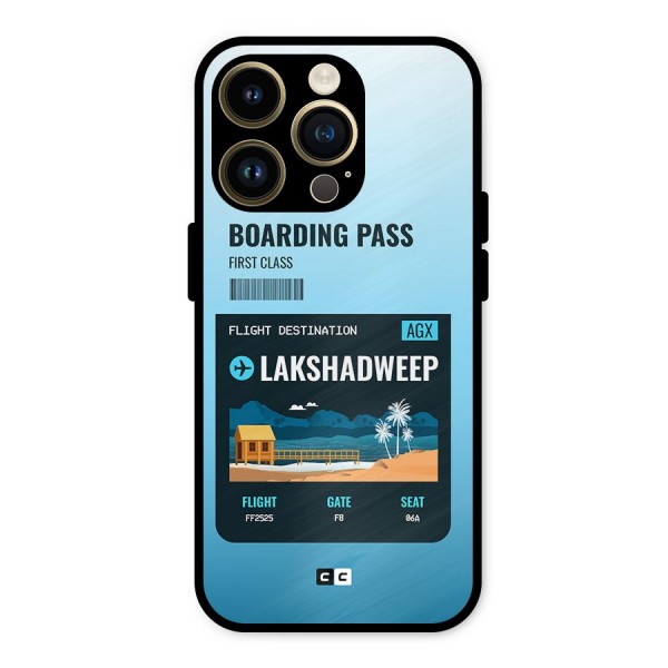 Lakshadweep Boarding Pass Metal Back Case for iPhone 14 Pro