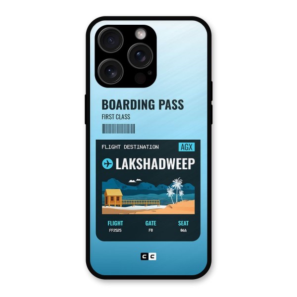 Lakshadweep Boarding Pass Metal Back Case for iPhone 15 Pro Max