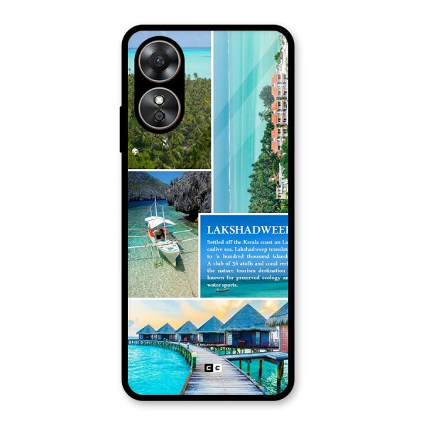 Lakshadweep Collage Glass Back Case for Oppo A17