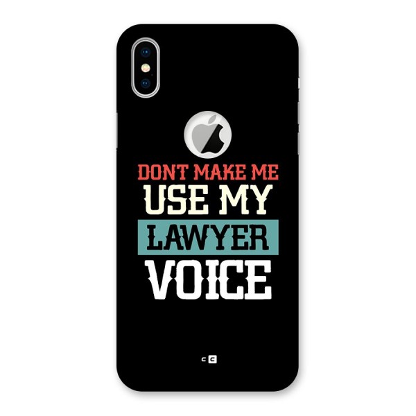 Lawyer Voice Back Case for iPhone XS Logo Cut