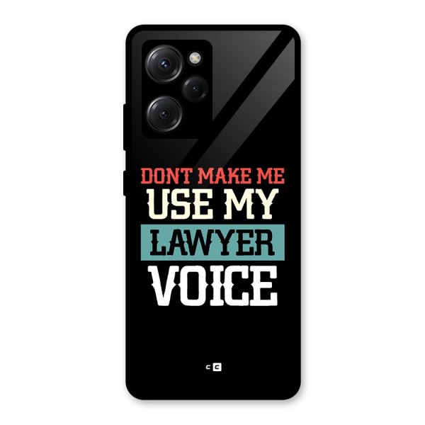 Lawyer Voice Glass Back Case for Poco X5 Pro