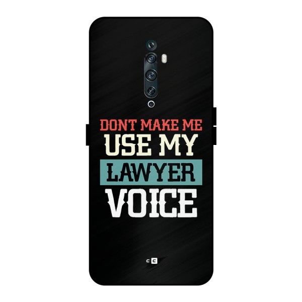 Lawyer Voice Metal Back Case for Oppo Reno2 F