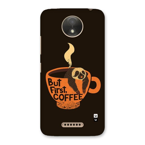 Lazy Coffee Back Case for Moto C Plus