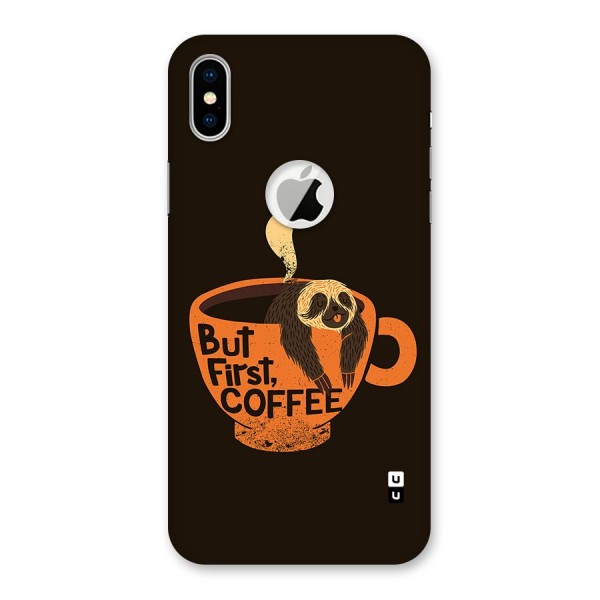 Lazy Coffee Back Case for iPhone XS Logo Cut