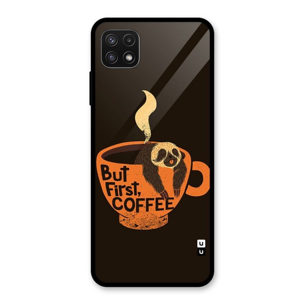 Lazy Coffee Glass Back Case for Galaxy A22 5G