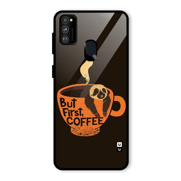 Lazy Coffee Glass Back Case for Galaxy M21