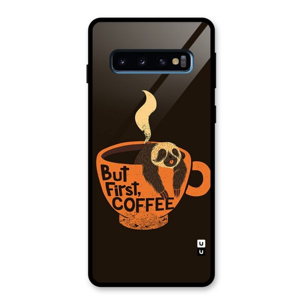 Lazy Coffee Glass Back Case for Galaxy S10