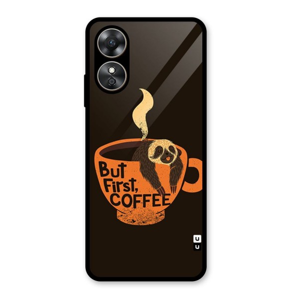 Lazy Coffee Glass Back Case for Oppo A17