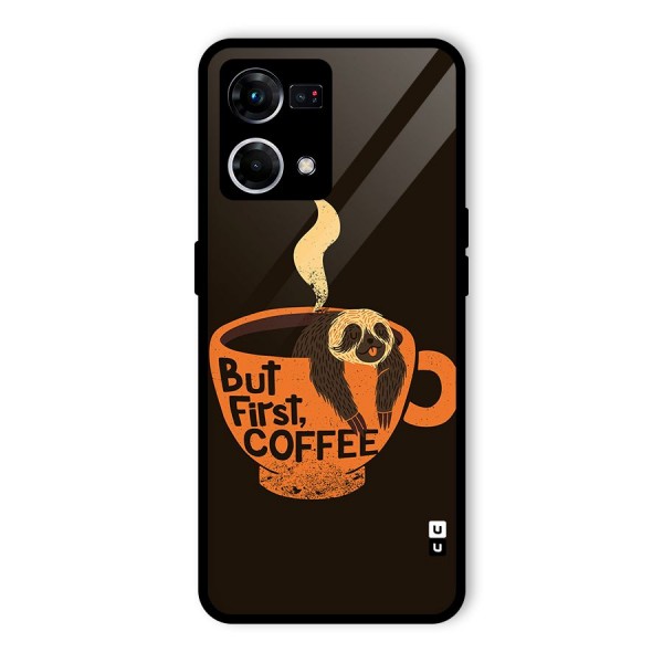 Lazy Coffee Glass Back Case for Oppo F21 Pro 4G