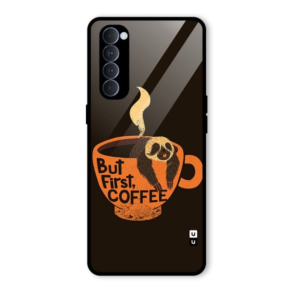 Lazy Coffee Glass Back Case for Oppo Reno4 Pro