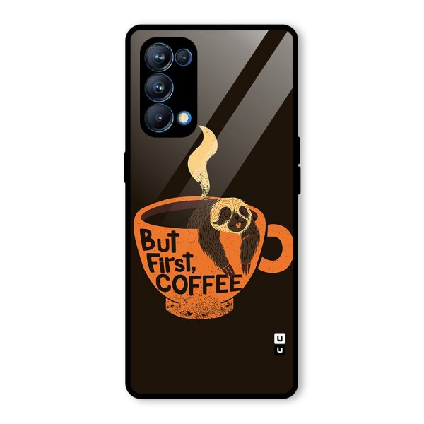 Lazy Coffee Glass Back Case for Oppo Reno5 Pro 5G