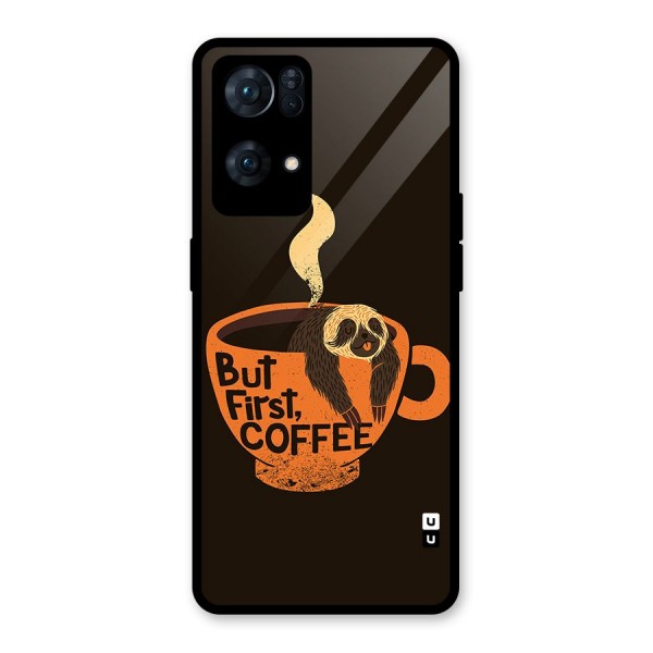 Lazy Coffee Glass Back Case for Oppo Reno7 Pro 5G