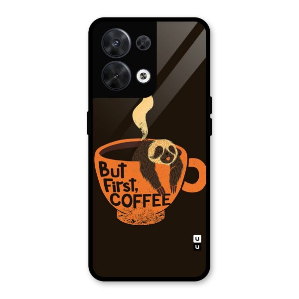 Lazy Coffee Glass Back Case for Oppo Reno8 5G