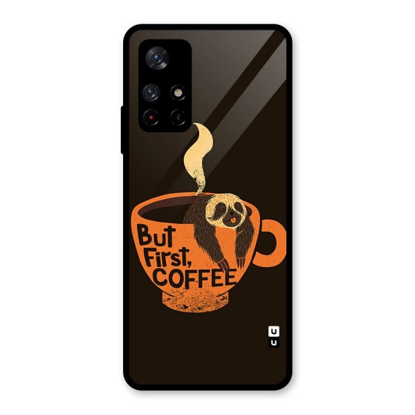 Lazy Coffee Glass Back Case for Redmi Note 11T 5G