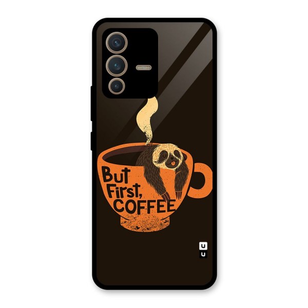 Lazy Coffee Glass Back Case for Vivo V23 5G