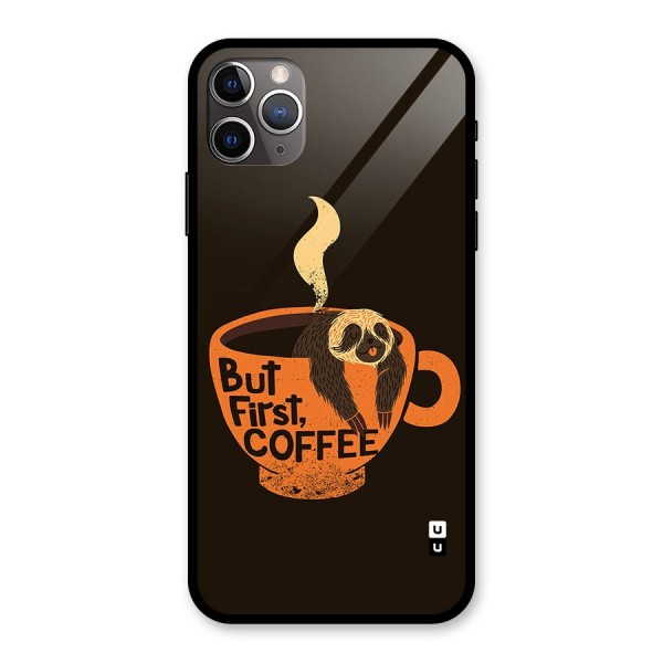 Lazy Coffee Glass Back Case for iPhone 11 Pro Max