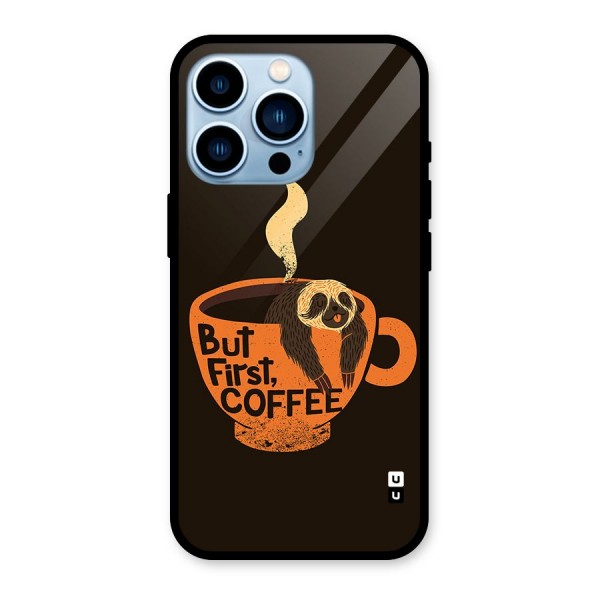 Lazy Coffee Glass Back Case for iPhone 13 Pro