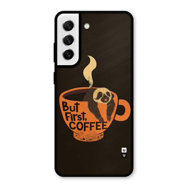 Lazy Coffee Metal Back Case for Galaxy S21 FE 5G