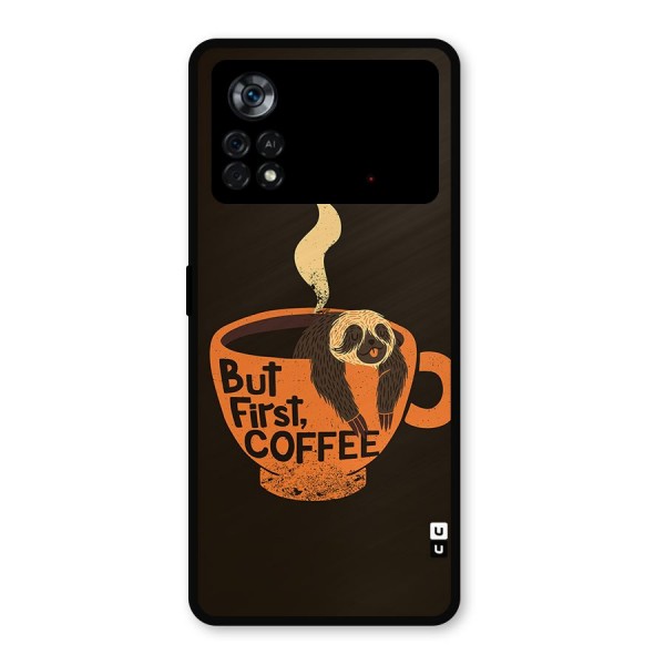 Lazy Coffee Metal Back Case for Poco X4 Pro 5G