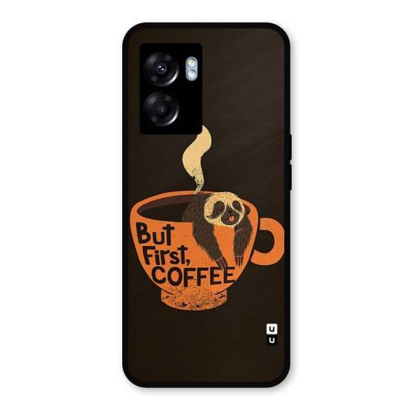 Lazy Coffee Metal Back Case for Realme Narzo 50 5G