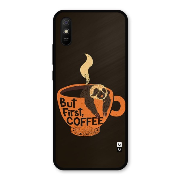 Lazy Coffee Metal Back Case for Redmi 9i