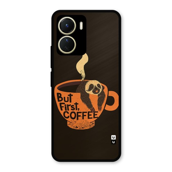 Lazy Coffee Metal Back Case for Vivo Y16