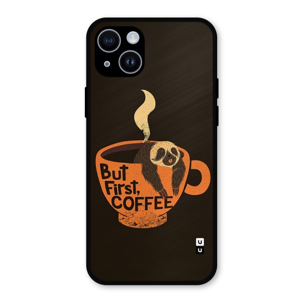 Lazy Coffee Metal Back Case for iPhone 14