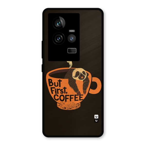 Lazy Coffee Metal Back Case for iQOO 11 5G