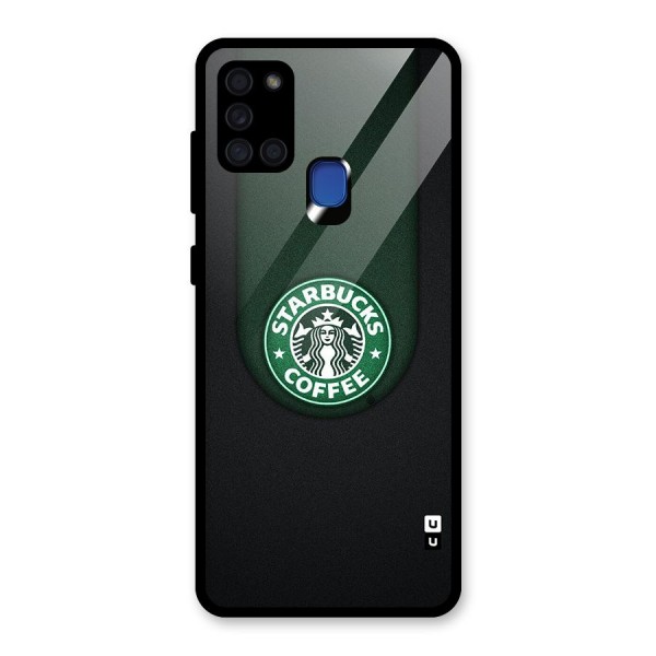 Leaf StarBucks Glass Back Case for Galaxy A21s