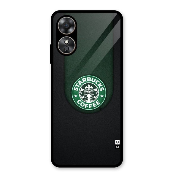 Leaf StarBucks Glass Back Case for Oppo A17