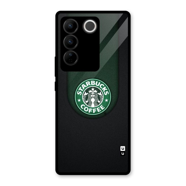 Leaf StarBucks Glass Back Case for Vivo V27 Pro