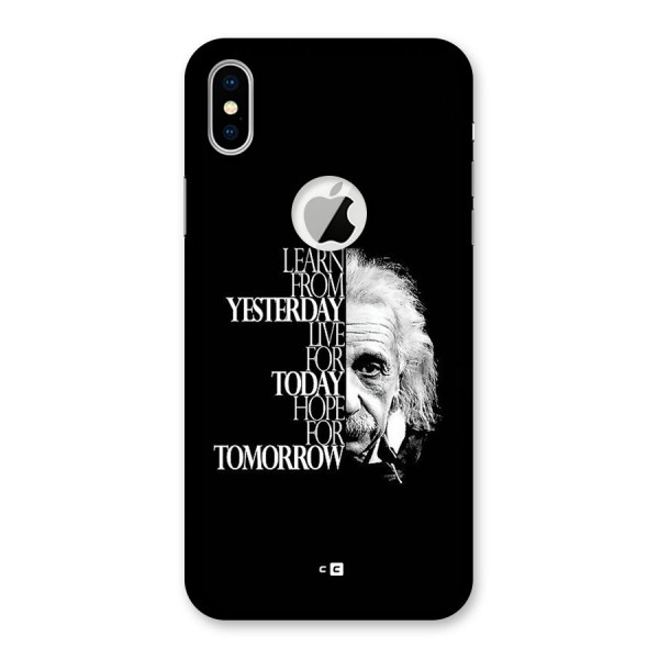 Learn From Yesterday Back Case for iPhone XS Logo Cut