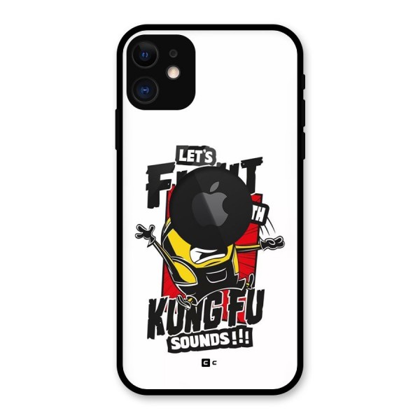 Lets Fight Glass Back Case for iPhone 11 Logo Cut