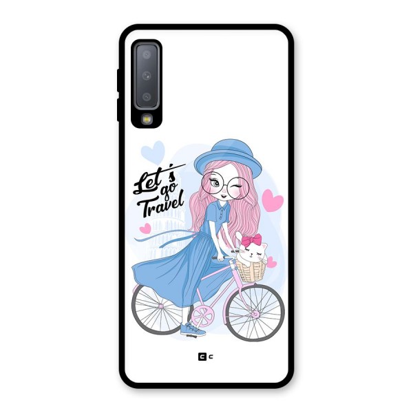 Lets Go Travel Glass Back Case for Galaxy A7 (2018)