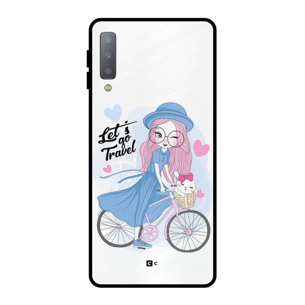 Lets Go Travel Metal Back Case for Galaxy A7 (2018)