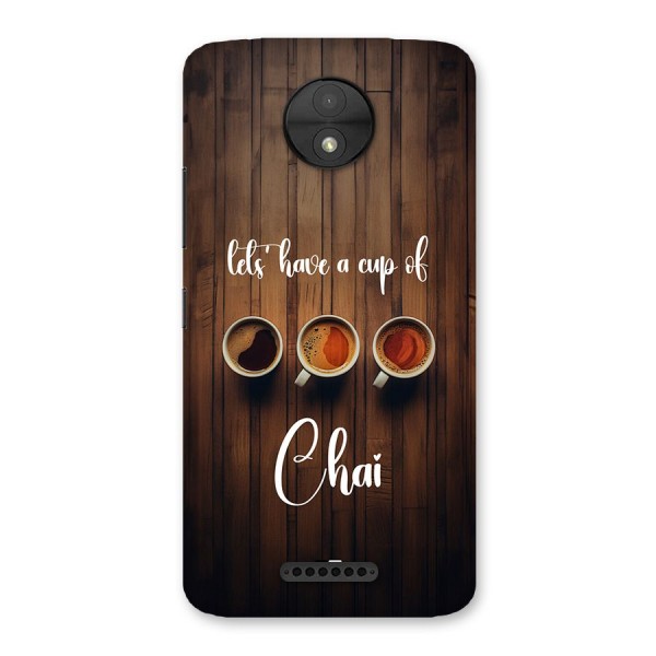Lets Have A Cup Of Chai Back Case for Moto C
